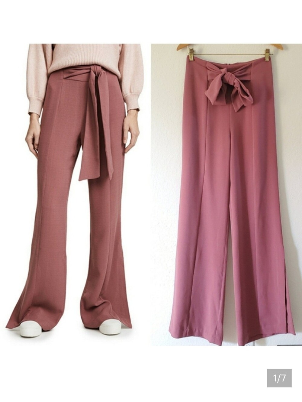 Women’s High-Waist Wide-Leg Pants - Dusty Rose